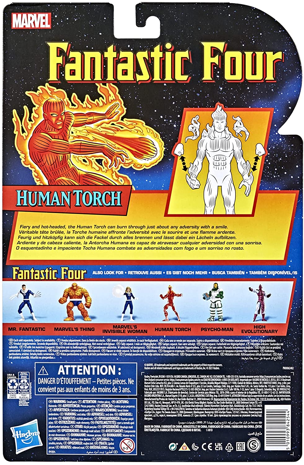 Hasbro Marvel Legends Series Retro Fantastic Four The Human Torch 6-inch Action