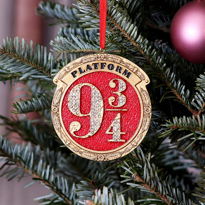 Nemesis Now Harry Potter Train Platform 9 3/4 Hanging Ornament, Red, 8.2cm