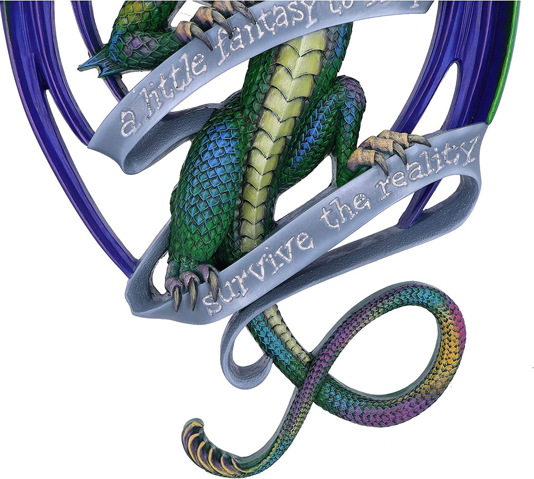 Nemesis Now Anne Stokes Sometimes Rainbow Dragon Scroll Wall Plaque, 33cm