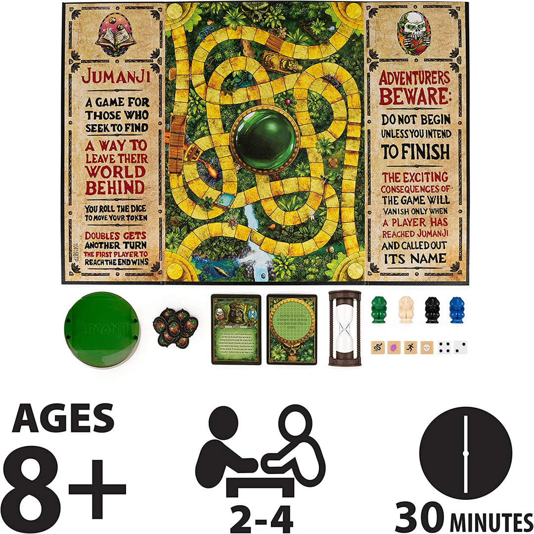 Jumanji The Game, The Classic Adventure Board Game for Kids and Families Aged 8