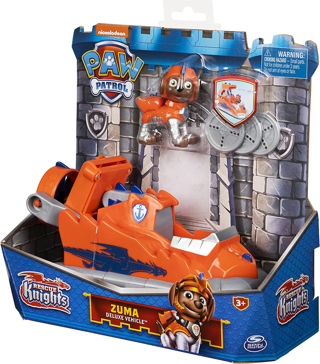 PAW PATROL 6063589, Rescue Knights Zuma Transforming Car with Collectible Action