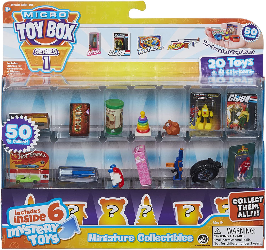 Micro Toybox Collectibles paquete de 20 - Estilos varían mini juguetes para coleccionar, intercambiar, exhibir con juguetes sorpresa dentro de 5101-20
