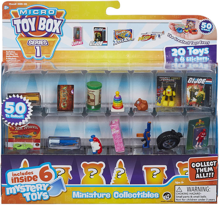 Micro Toybox Collectibles paquete de 20 - Estilos varían mini juguetes para coleccionar, intercambiar, exhibir con juguetes sorpresa dentro de 5101-20