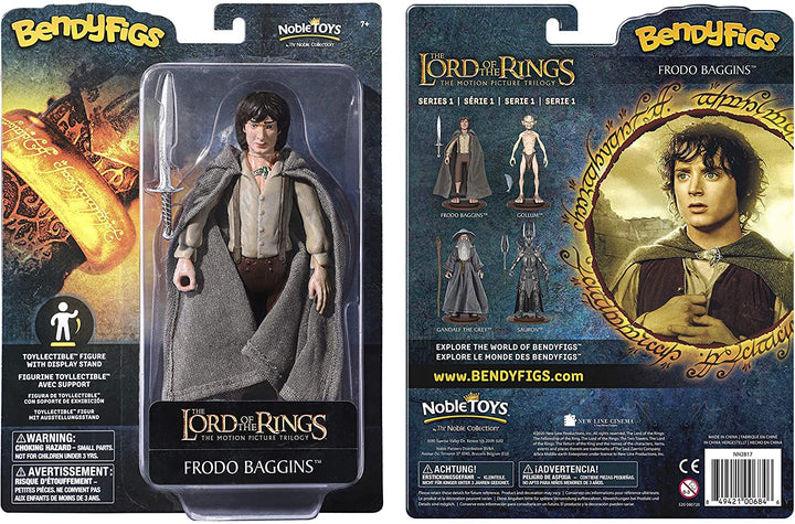 The Noble Collection LoTR Bendyfigs Frodo Baggins - Officially Licensed 19cm (7.5 inch) Lord Of The Rings Bendable Posable Collectable Doll Figures With Stand