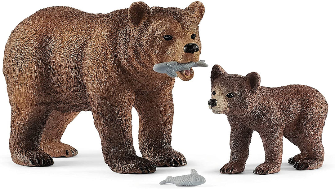 Schleich 42473 Wild Life Grizzly Bear Mother With Cub