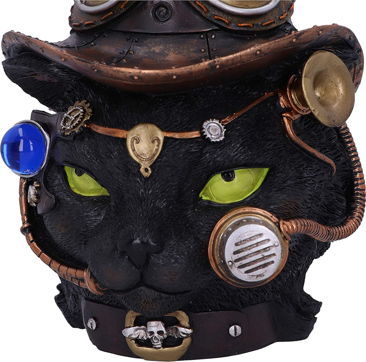 Felius Mogg 28.8cm Steampunk Black Cat Head Figurine