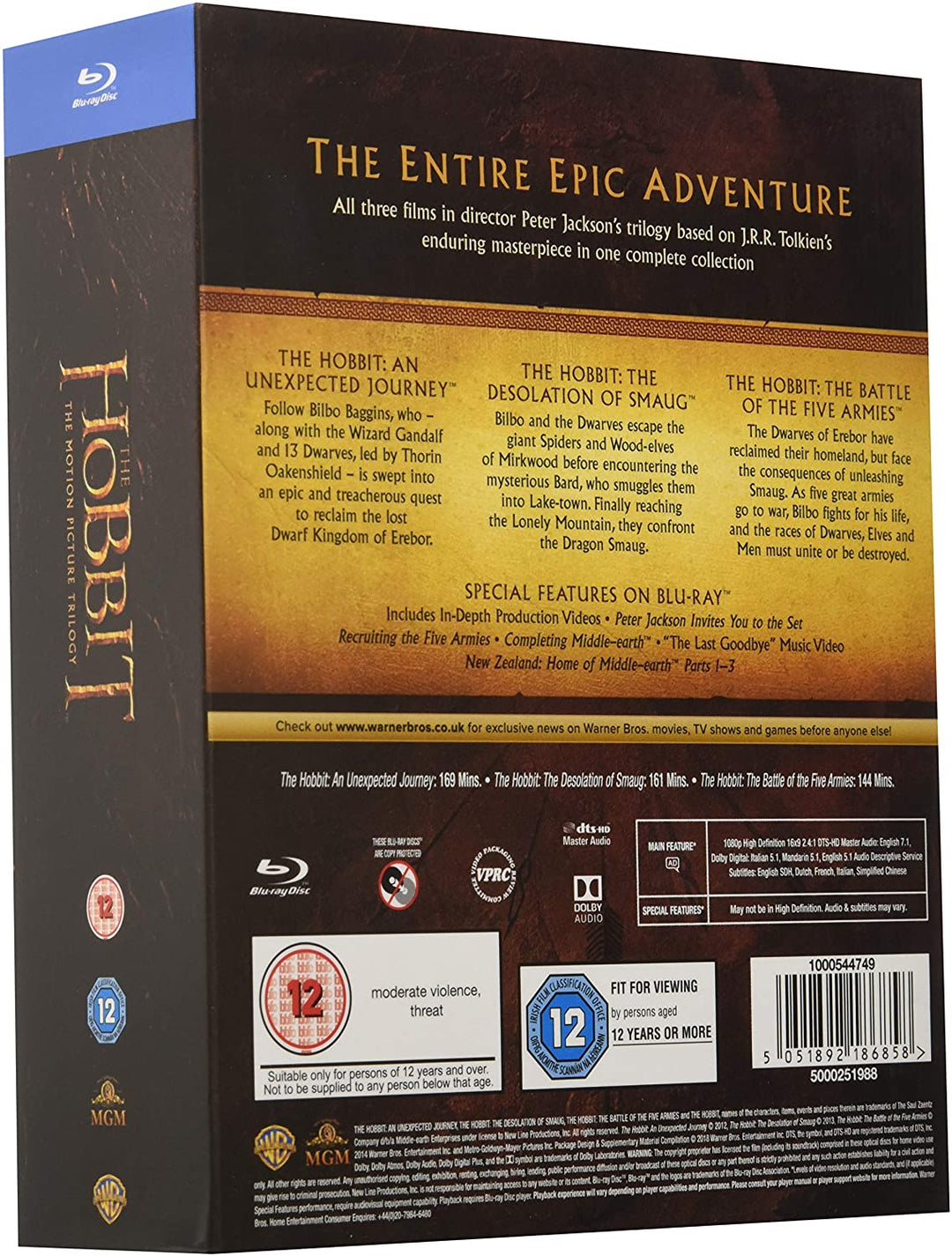 La trilogía de El Hobbit [Blu-ray] [2015] [Región libre]