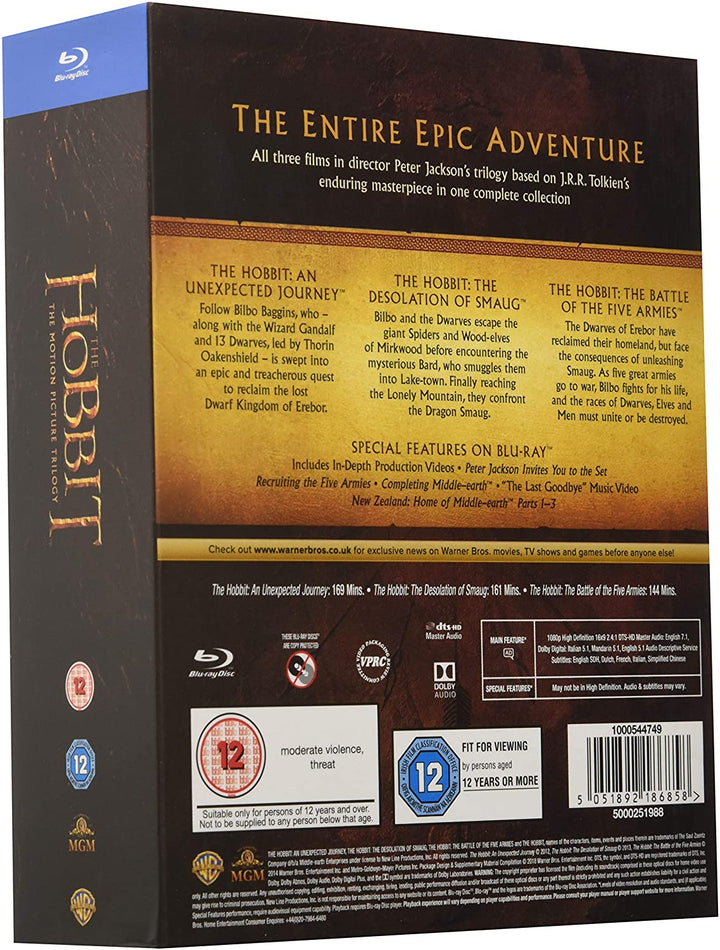 La trilogía de El Hobbit [Blu-ray] [2015] [Región libre]