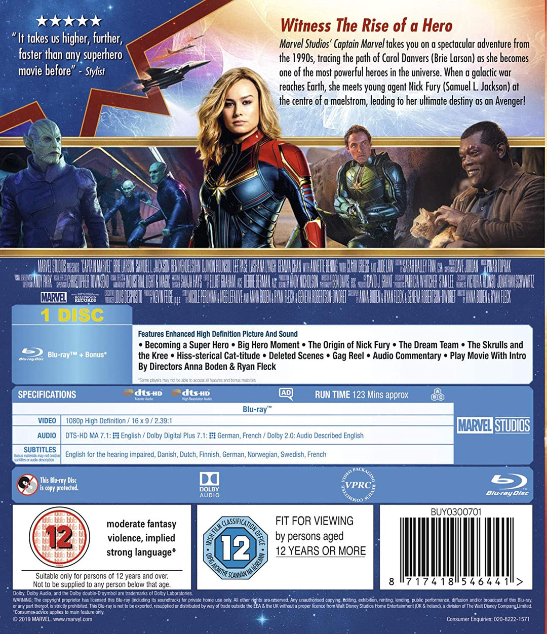 Marvel Studios Captain Marvel - Action/Sci-fi [Blu-Ray]