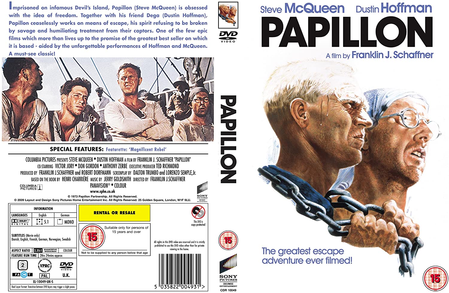 Papillon (1973) - Crime Drama Film [DVD]