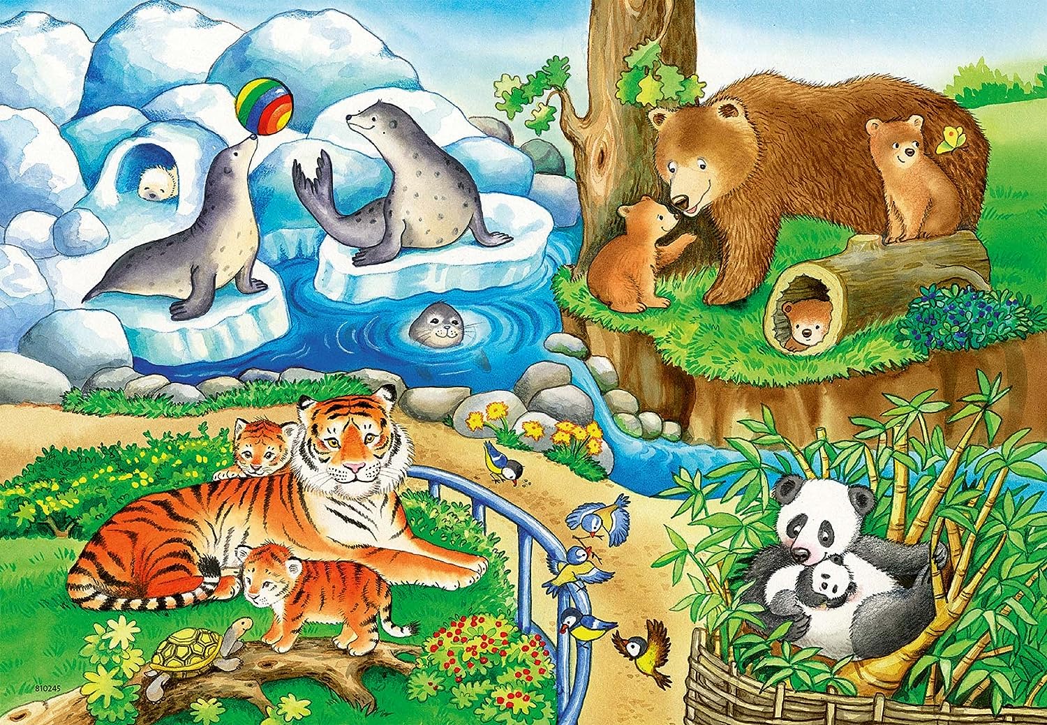 Ravensburger Animals in the Zoo Puzzle - 2 x 12-Piece Educational Puzzle for Kids 3