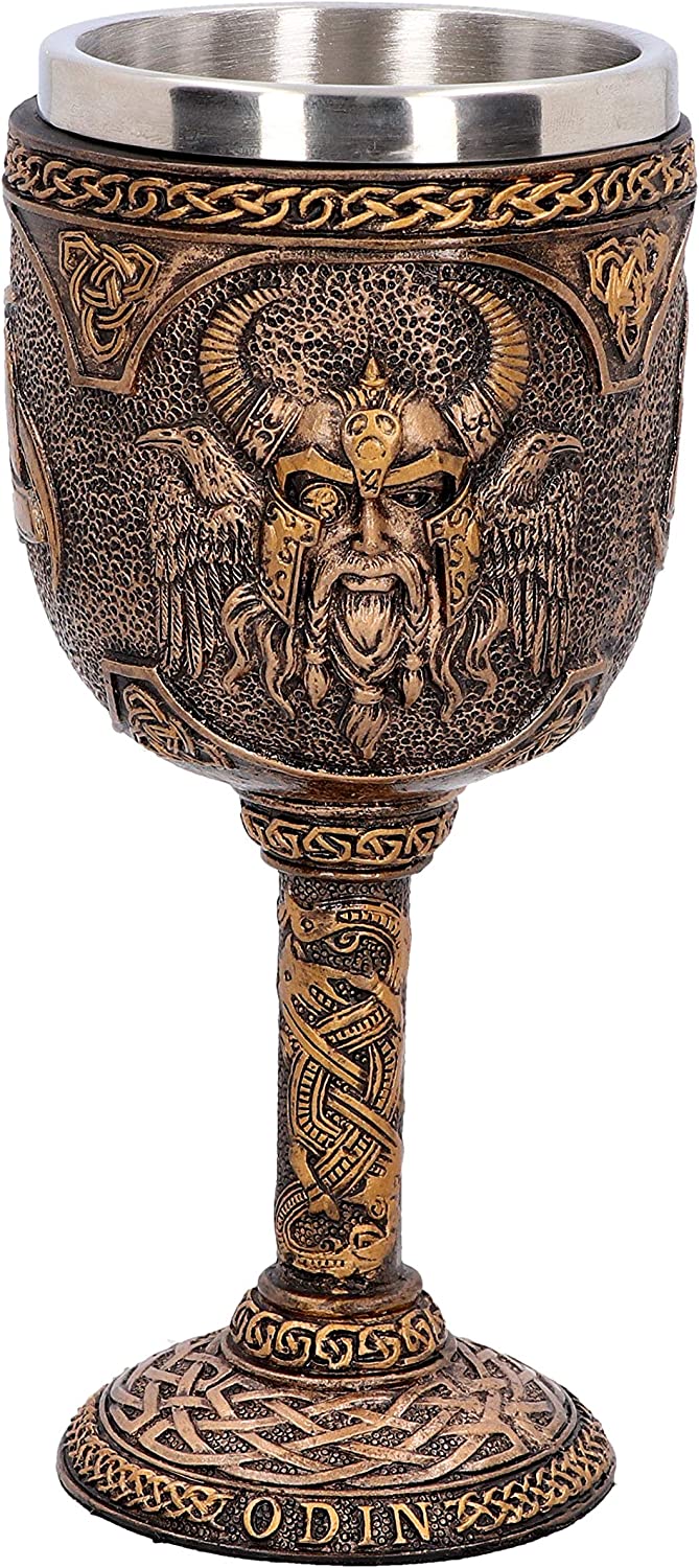 Nemesis Now D4717P9 Odin Kelch 17 cm, Harz m. Edelstahl