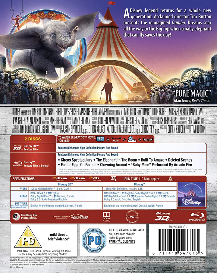 Disney's Dumbo - Fantasy/Family [Blu-Ray]