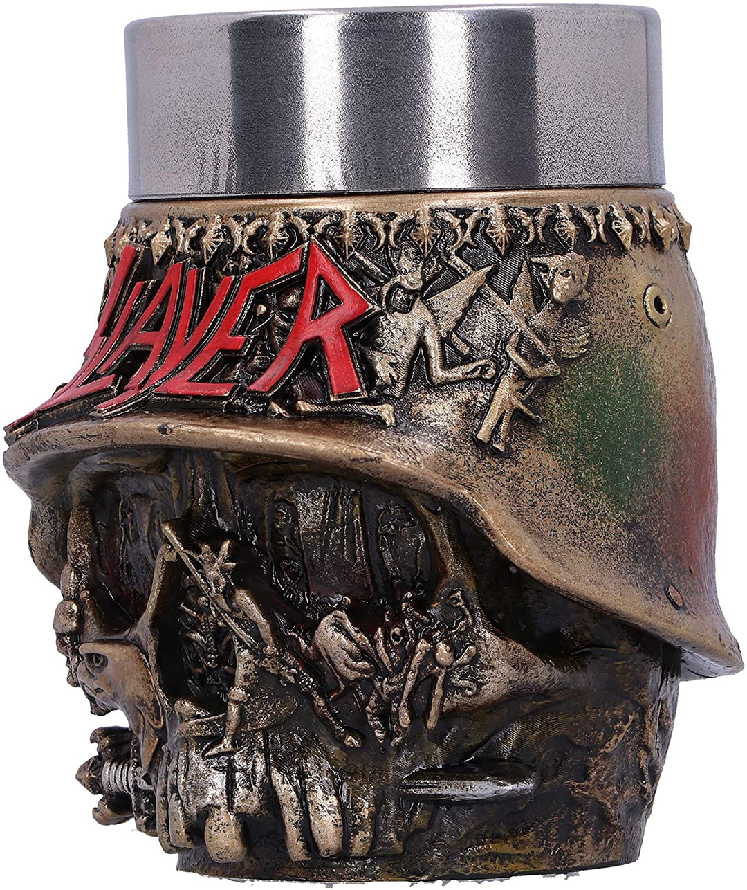 Nemesis Now Officially Licensed Slayer Eagle Helmet Skull Logo Shot Glass, Gold,