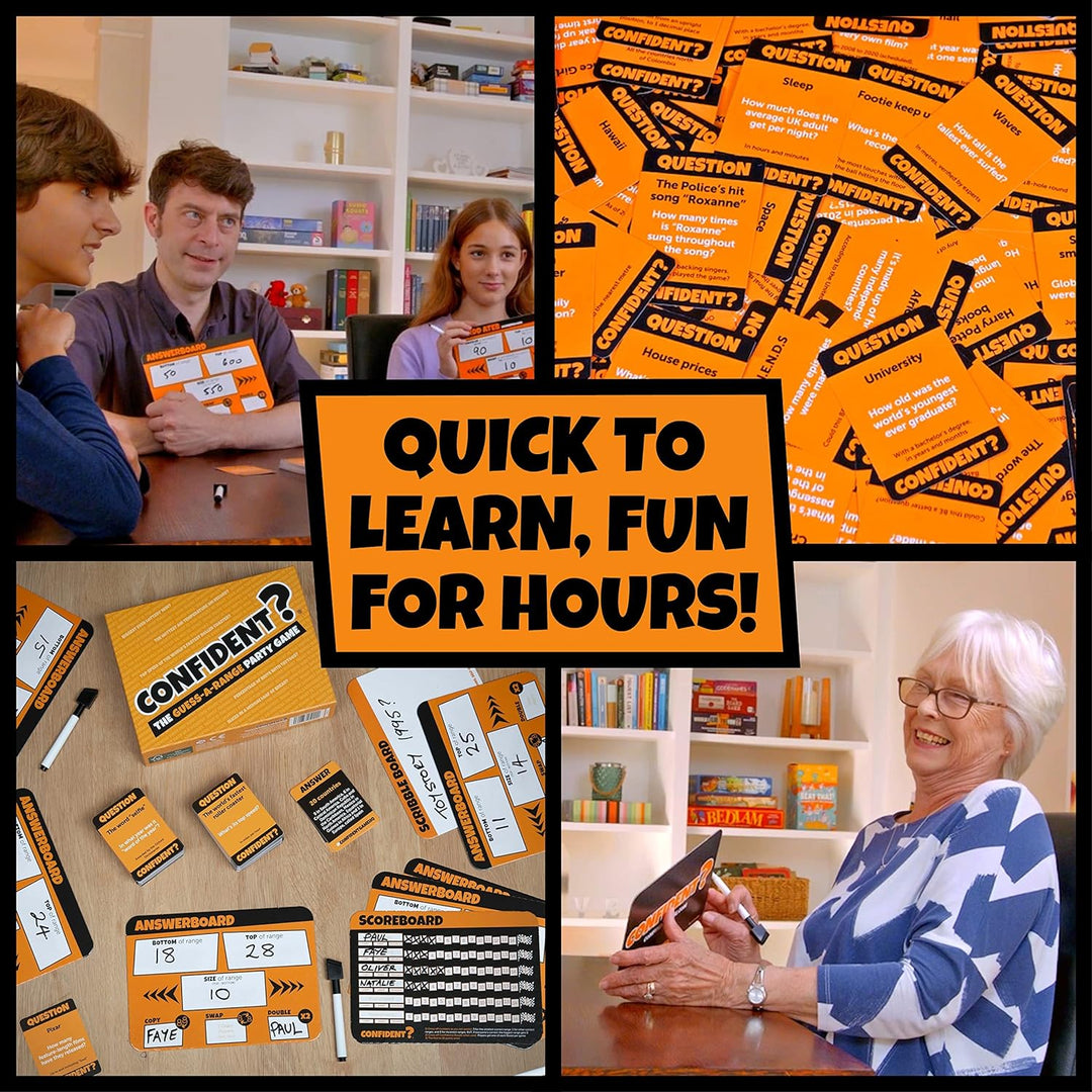 CONFIDENT? Board Game: The Hit Family Party Game - A Quiz Game with a Brilliant