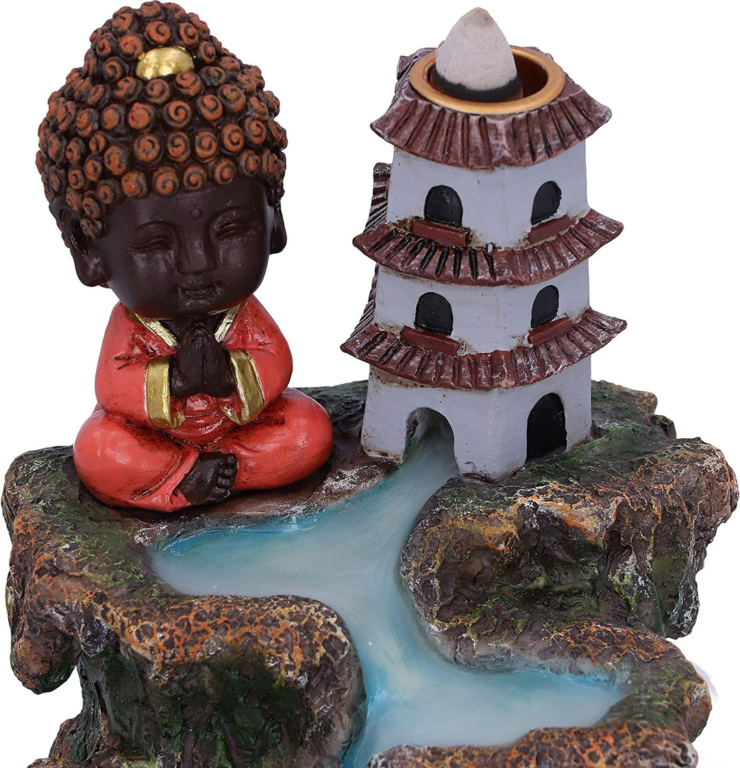 Nemesis Now Zen Temple Buddha River Backflow Incense Cone Burner 13cm, Blue