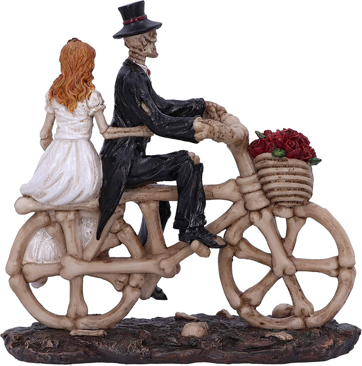 Nemesis Now Hitch Bicycle Riding Skeleton Lovers Wedding Figurine, Natural, 14.5