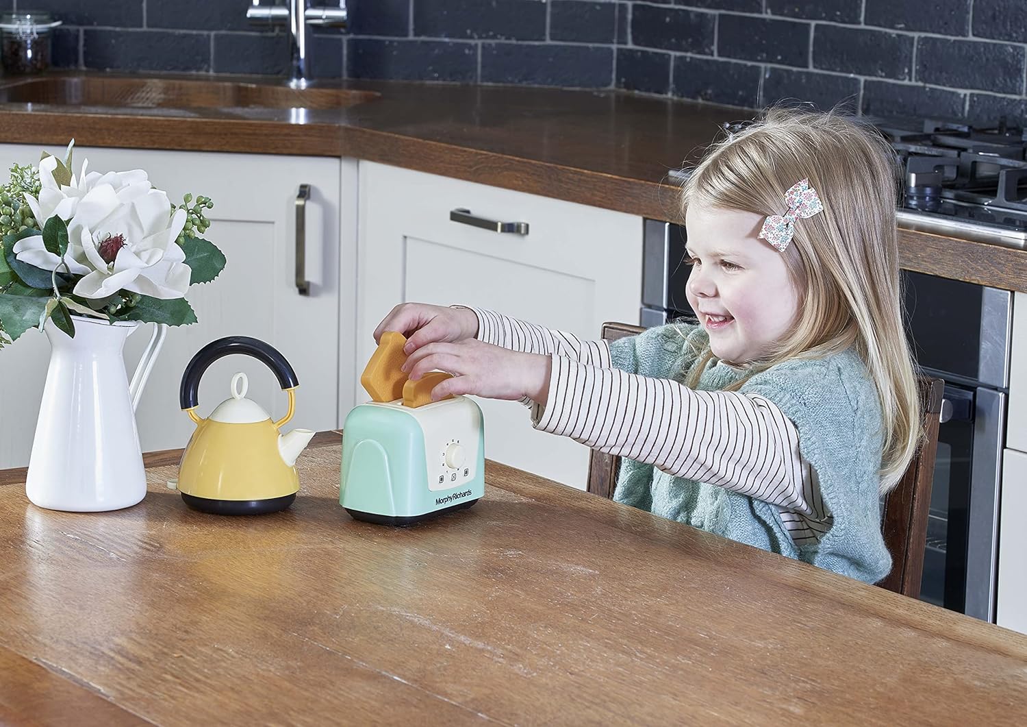 Casdon Morphy Richards Interactive Toy Toaster & Kettle Set - Play Kitchen Appliances for Kids 3+