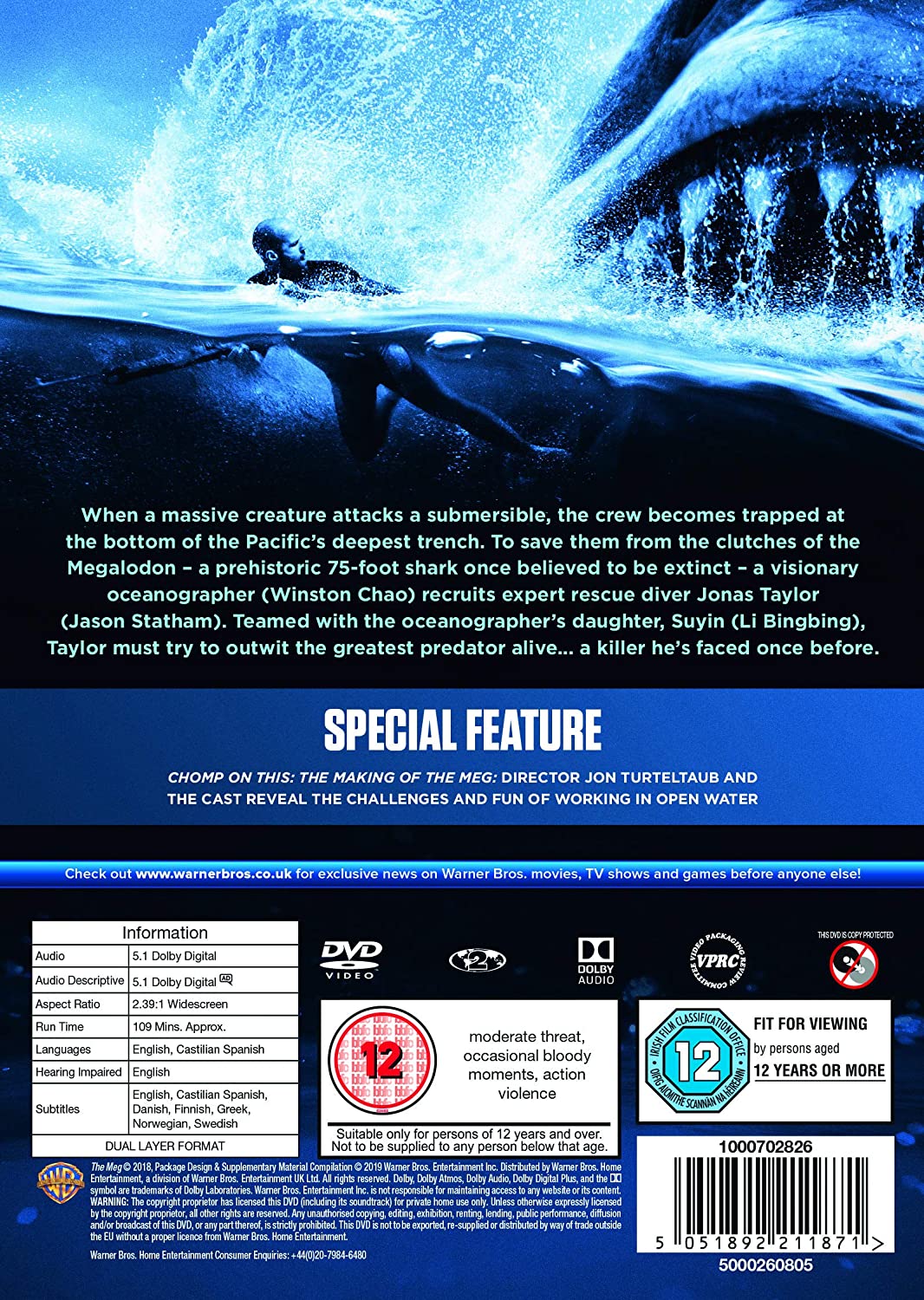 The Meg - Action/Sci-Fi Adventure with Jason Statham [DVD]