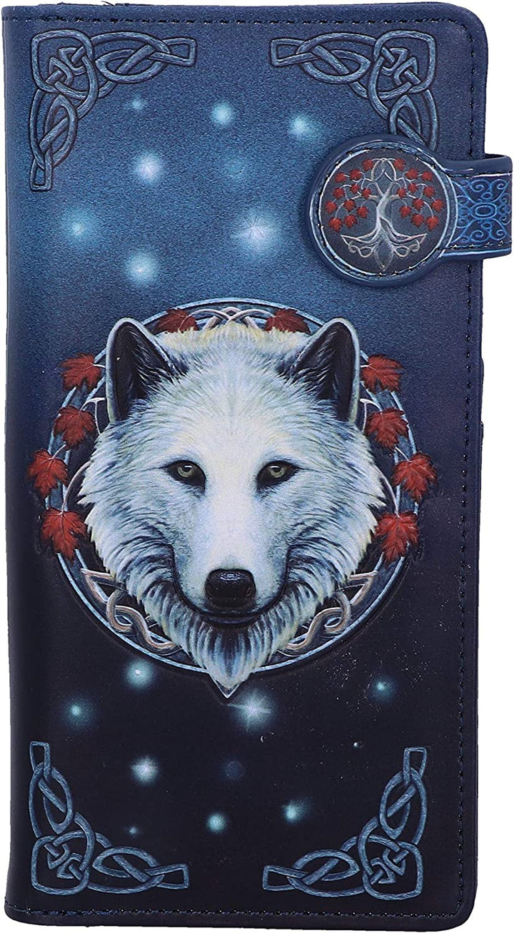 Nemesis Now Lisa Parker Guardian of The Fall White Autumn Wolf Embossed Purse, P