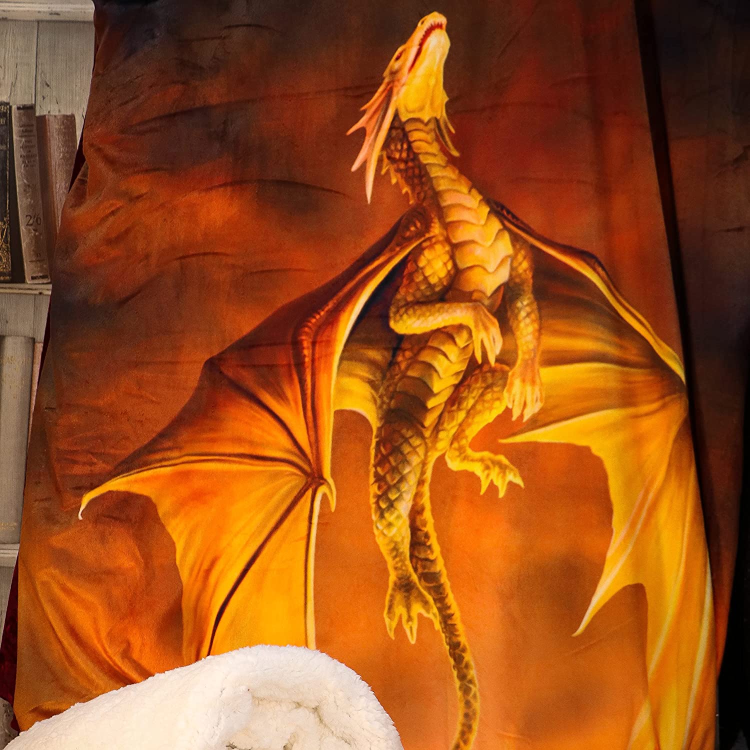 Nemesis Now - Anne Stokes Solstice Dragon Throw 160cm Orange