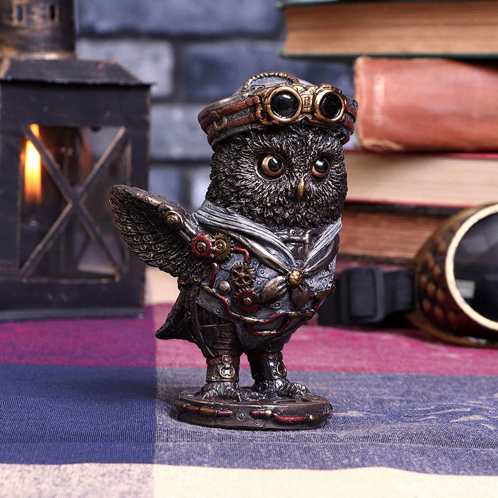 Bronze Come Fly With Me Steampunk Owl Figurine