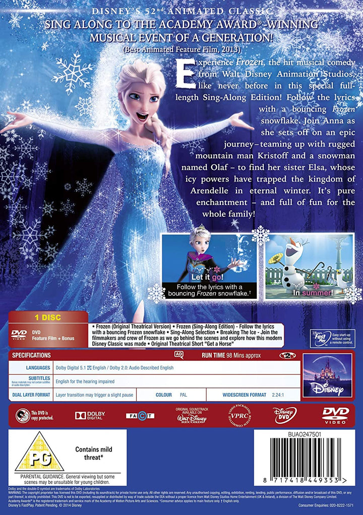 Frozen Sing-Along Edition [DVD] [2013] [2017]