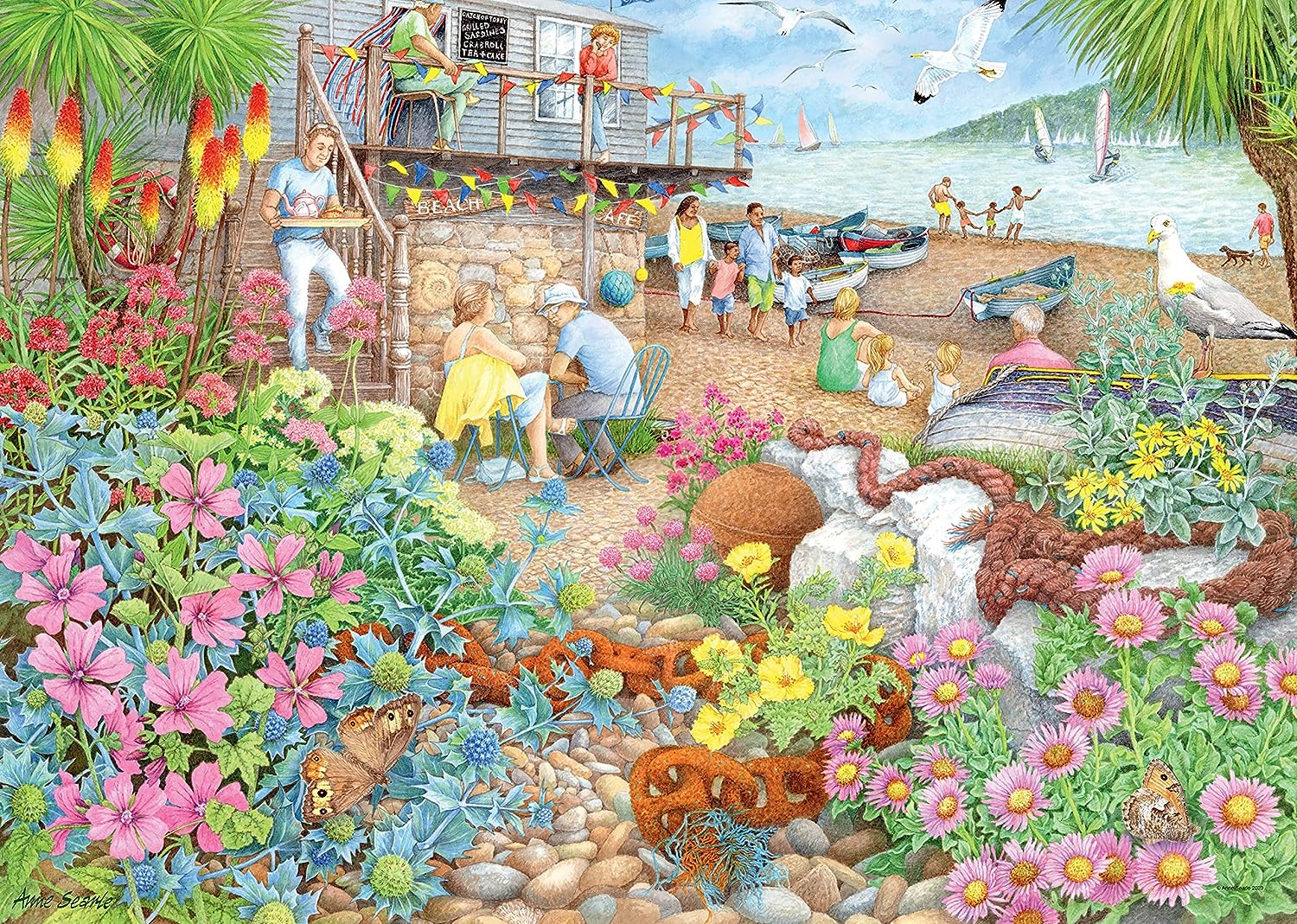 Ravensburger Cosy No.1 Beach Garden Cafe 1000 Piece Jigsaw Puzzle for Adults & Kids