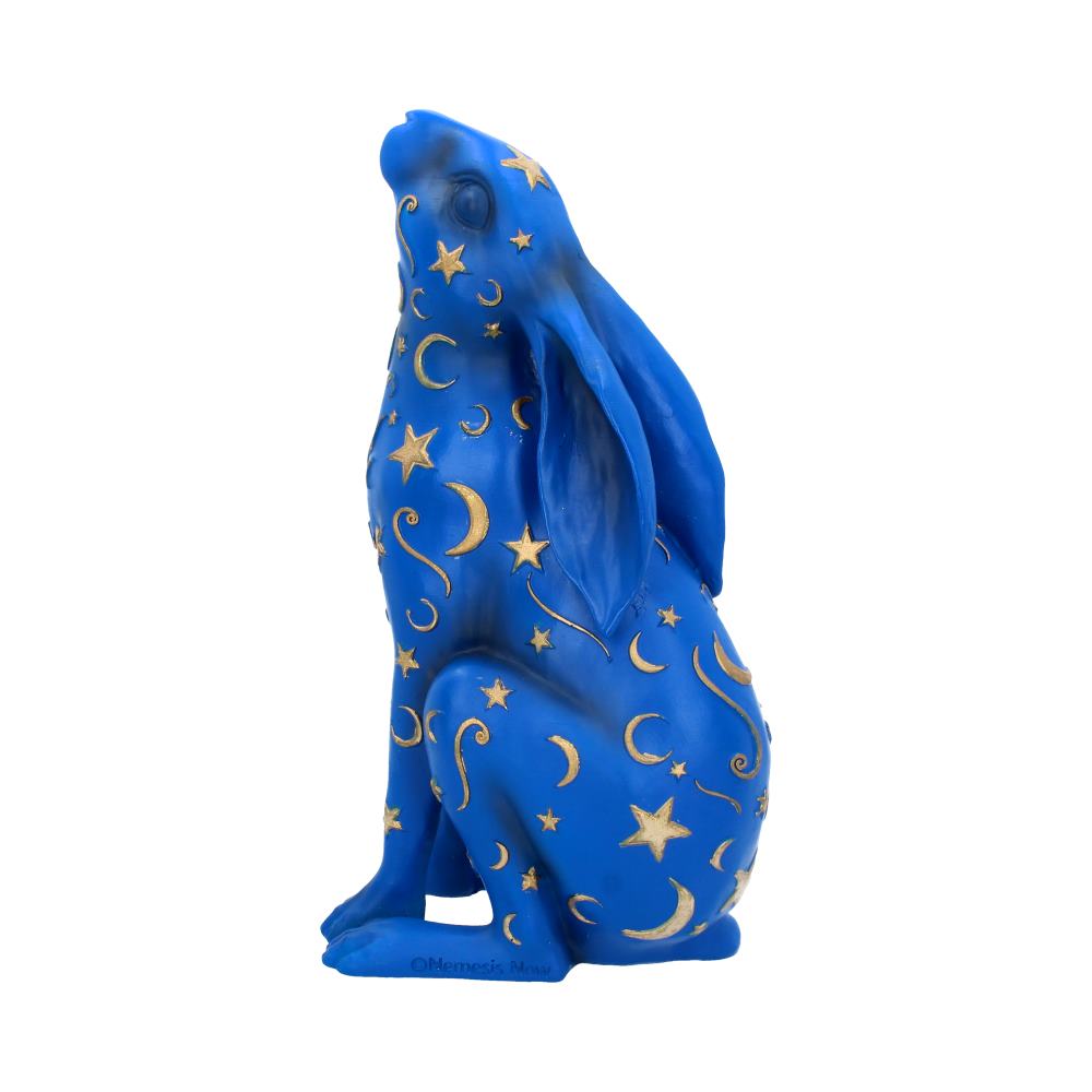Nemesis Now Celestial Collection - Lepus Hare Figurine Blue Resin Statue with Gold Stars and Moons 4