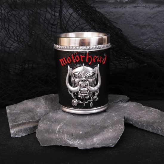 Nemesis Now B4122M8 Motorhead Shot Glass 7cm Black, Resin w/Stainless Steel Insert, 35 milliliters