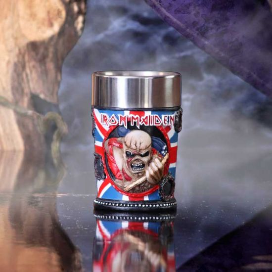 Nemesis Now B4126M8 Iron Maiden Shot Glass 7cm Blue, Resin w/Stainless Steel Insert