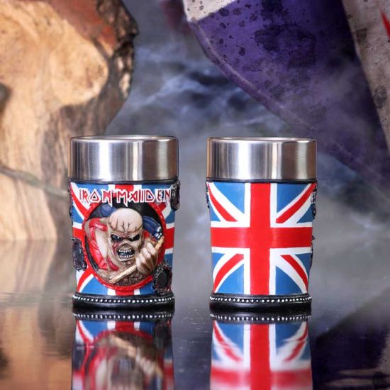 Nemesis Now B4126M8 Iron Maiden Shot Glass 7cm Blue, Resin w/Stainless Steel Insert