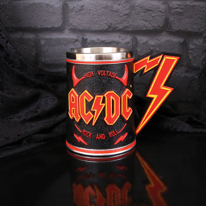 Nemesis Now ACDC Tankard Black, Stainless Steel, 14.5cm