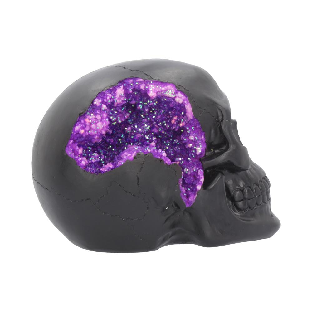 Nemesis Now Geode Skull Figurine 17cm Black, Resin