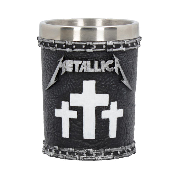 Nemesis Now B4683N9 Metallica-Master of Puppets Shot Glass 7cm, Resin w/Stainless Steel Insert, Black