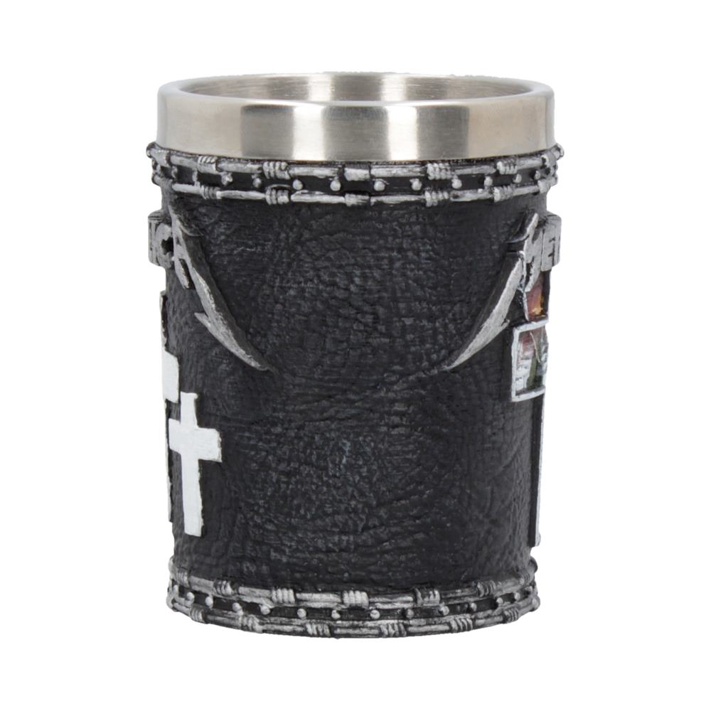 Nemesis Now B4683N9 Metallica-Master of Puppets Shot Glass 7cm, Resin w/Stainless Steel Insert, Black