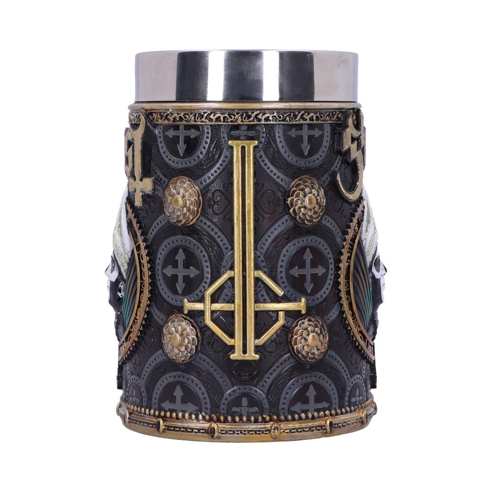 Nemesis Now B4857P9 Licensed Ghost Papa Emeritus III Meliora Gold Tankard, Resin w. Stainless Steel, 350 milliliters