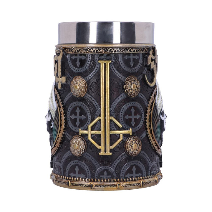 Nemesis Now B4857P9 Licensed Ghost Papa Emeritus III Meliora Gold Tankard, Resin w. Stainless Steel, 350 milliliters