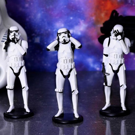 Nemesis Now Original Stormtroopers - Three Wise Sci-Fi Figurines in White (B4889P9)