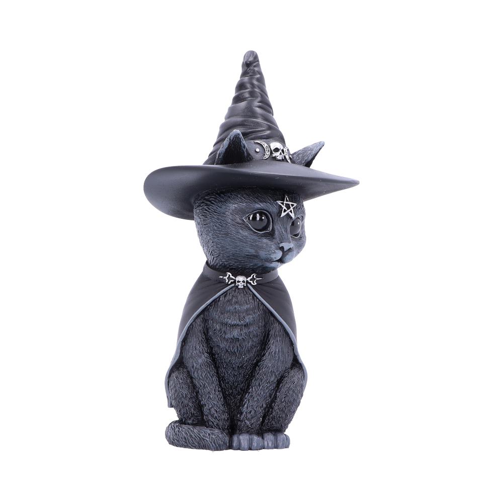 Nemesis Now Purrah Witches Hat Occult Cat Figurine, Black, 13.5cm