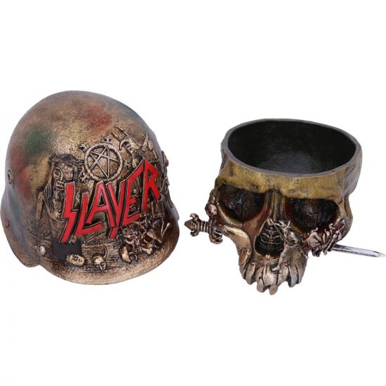 Nemesis Now Officially Licensed Slayer Eagle Helmet Skull Logo Trinket Box, Gold