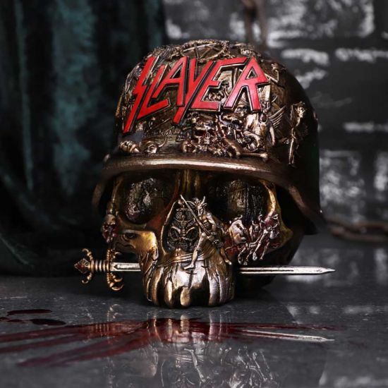 Nemesis Now Officially Licensed Slayer Eagle Helmet Skull Logo Trinket Box, Gold