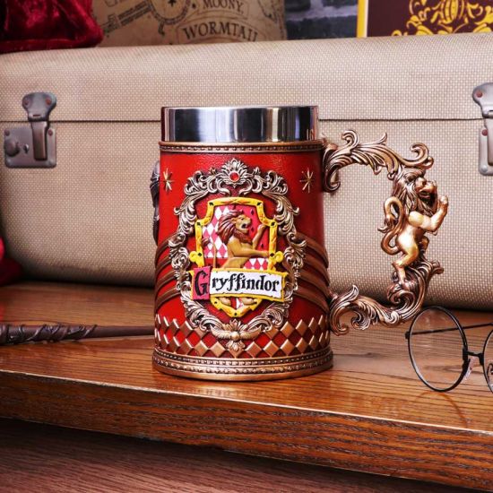 Harry Potter Gryffindor Hogwarts House Collectible Tankard, Red Gold, 1 Count (Pack of 1)