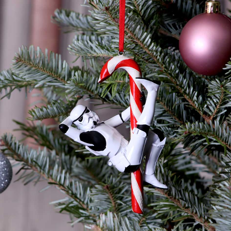 Nemesis Now Stormtrooper Candy Cane Hanging Ornament in Red and White Resin