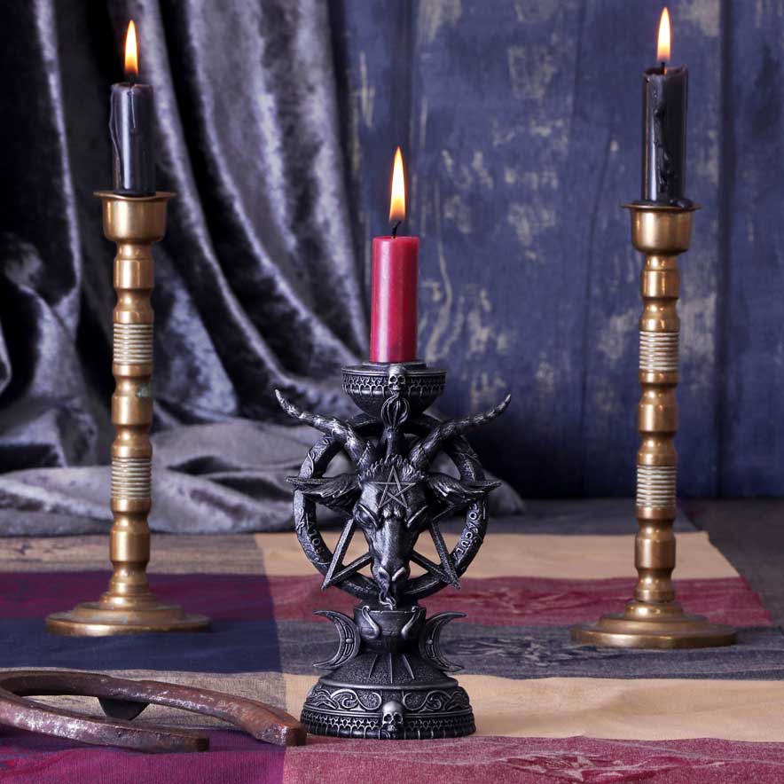 Nemesis Now Light of Baphomet Candle Holder 15.5cm, Black