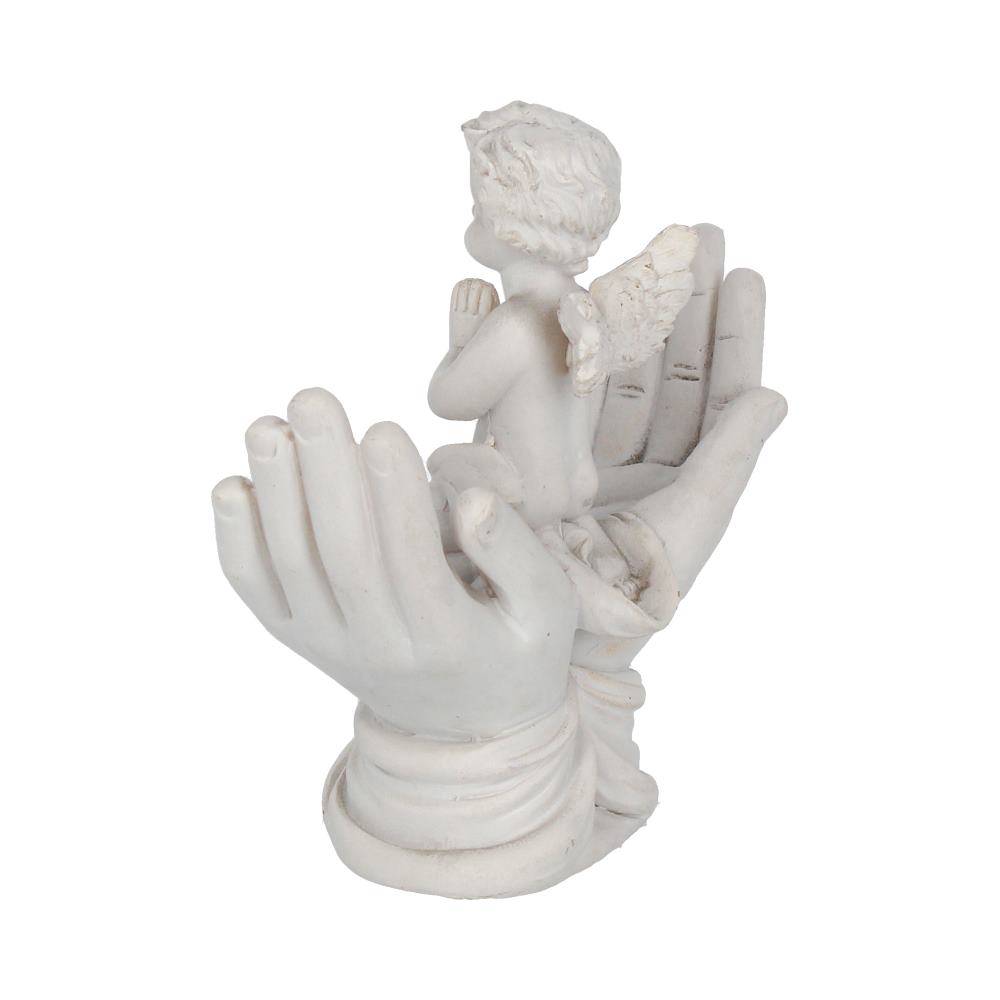 Nemesis Now Raised To Heaven Cherub Figur – Weiße Engelsstatue aus Kunstharz NEM3997 3
