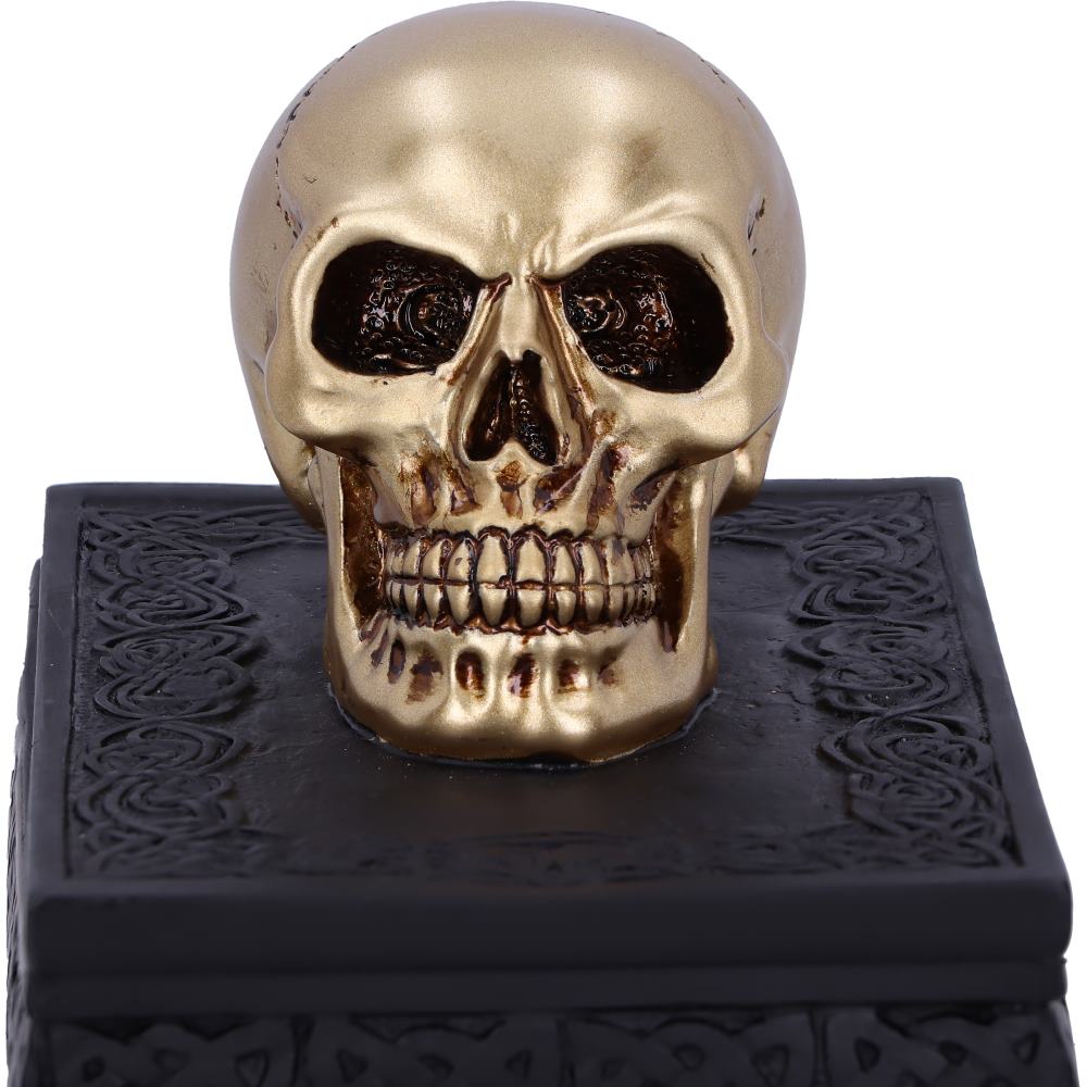 Nemesis Now Celtic Opulence Golden Skull Black Trinket Box, 11.8cm